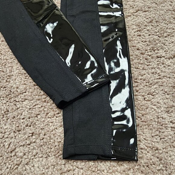 NWT Lysse Side Panel Shiny Lacquer Trim Black Leggings Small - Picture 7 of 8